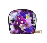 YWSOTRE Pensamiento gráfico Pascua Flores de Primavera, Funda de Cuero de PU para Tarjetas, Tarjetero Elegante, Tarjetero Tipo Billetera