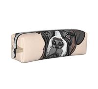 YWSOTRE Perro Boxeador, Estuche para lápices Estuche para lápices Estuche para lápices de Cuero portátil con Estuche para cosméticos con Cremallera