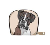 YWSOTRE Perro Boxeador, Funda de Cuero de PU para Tarjetas, Tarjetero Elegante, Tarjetero Tipo Billetera