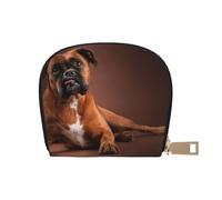 YWSOTRE Perro Boxer Acostado Genial, Funda de Cuero de PU para Tarjetas, Tarjetero Elegante, Tarjetero Tipo Billetera