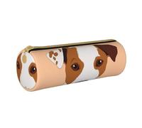 YWSOTRE Perro Jack Russell Terrier, Estuche para lápices Estuche cilíndrico para lápices Estuche para lápices de Cuero portátil Estuche para cosméticos