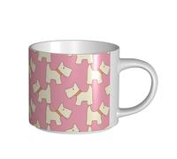 YWSOTRE Perro mascota de dibujos animados Scottish Terrier,Taza de cerámica de gran capacidad, taza de té, taza de café 450 ml