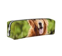 YWSOTRE Perro Perdiguero de Oro, Estuche para lápices Estuche para lápices Estuche para lápices de Cuero portátil con Estuche para cosméticos con Cremallera
