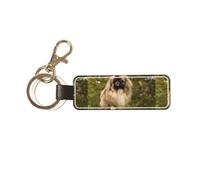 YWSOTRE Perro Pug Impreso,Llavero de cuero de PU, llavero, llavero, anillo, organizador, 1 pieza