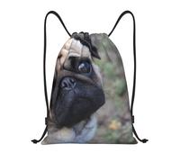 YWSOTRE Perro Pug Impreso, Mochila con cordón, unisex, para deporte, gimnasio, informal, para el día a día, talla M