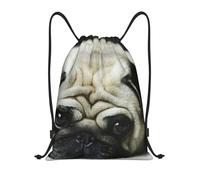 YWSOTRE Perro Pug, Mochila con cordón, unisex, para deporte, gimnasio, informal, para el día a día, talla M