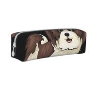 YWSOTRE Perro Shih Tzu, Estuche para lápices Estuche para lápices Estuche para lápices de Cuero portátil con Estuche para cosméticos con Cremallera