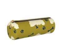 YWSOTRE Perro Silueta Oeste Highland Animal Oeste, Estuche para lápices Estuche cilíndrico para lápices Estuche para lápices de Cuero portátil Estuche para cosméticos