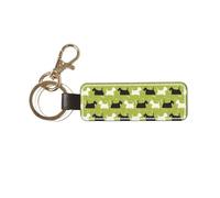 YWSOTRE Perro silueta Scottie Westie Tier,Llavero de cuero de PU, llavero, llavero, anillo, organizador, 1 pieza