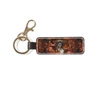 YWSOTRE Perros Boxer Otoño,Llavero de cuero de PU, llavero, llavero, anillo, organizador, 1 pieza