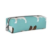 YWSOTRE Perros Papillon Lindo Perro Spaniel Toy, Estuche para lápices Estuche para lápices Estuche para lápices de Cuero portátil con Estuche para cosméticos con Cremallera