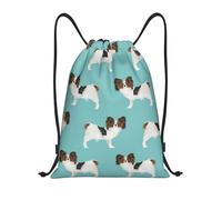 YWSOTRE Perros Papillon Lindo Perro Spaniel Toy, Mochila con cordón, unisex, para deporte, gimnasio, informal, para el día a día, talla M