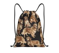 YWSOTRE perros perdigueros de oro, Mochila con cordón, unisex, para deporte, gimnasio, informal, para el día a día, talla M
