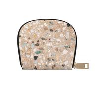 YWSOTRE Piedra Natural Terrazo, Funda de Cuero de PU para Tarjetas, Tarjetero Elegante, Tarjetero Tipo Billetera