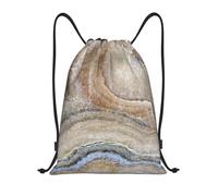 YWSOTRE Piedra Ónix Estampado Azul Pálido, Mochila con cordón, unisex, para deporte, gimnasio, informal, para el día a día, talla M