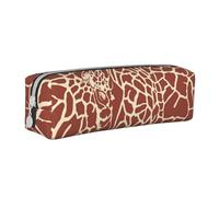 YWSOTRE Pieles y Cabezas de Jirafa, Estuche para lápices Estuche para lápices Estuche para lápices de Cuero portátil con Estuche para cosméticos con Cremallera