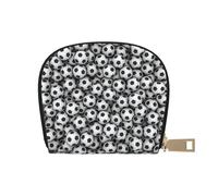 YWSOTRE Pila de balones de fútbol de impresión, Funda de Cuero de PU para Tarjetas, Tarjetero Elegante, Tarjetero Tipo Billetera