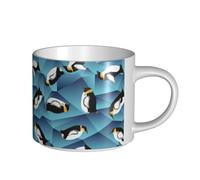 YWSOTRE Pingüino de polígono abstracto,Taza de cerámica de gran capacidad, taza de té, taza de café 450 ml