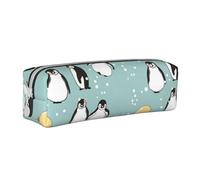 YWSOTRE Pingüino Globo Copo De Nieve, Estuche para lápices Estuche para lápices Estuche para lápices de Cuero portátil con Estuche para cosméticos con Cremallera