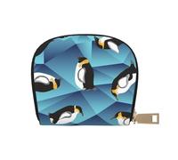 YWSOTRE Pingüino polígono Abstracto, Funda de Cuero de PU para Tarjetas, Tarjetero Elegante, Tarjetero Tipo Billetera