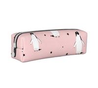 YWSOTRE Pingüinos Estrellas Ave Marina, Estuche para lápices Estuche para lápices Estuche para lápices de Cuero portátil con Estuche para cosméticos con Cremallera