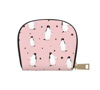 YWSOTRE Pingüinos Estrellas Ave Marina, Funda de Cuero de PU para Tarjetas, Tarjetero Elegante, Tarjetero Tipo Billetera