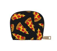 YWSOTRE Pizza Garabato, Funda de Cuero de PU para Tarjetas, Tarjetero Elegante, Tarjetero Tipo Billetera