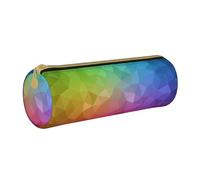 YWSOTRE Poligonal Multicolor Que consiste en triángulos Arco Iris, Estuche para lápices Estuche cilíndrico para lápices Estuche para lápices de Cuero portátil Estuche para cosméticos