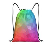 YWSOTRE Poligonal multicolor que consiste en triángulos arco iris, Mochila con cordón, unisex, para deporte, gimnasio, informal, para el día a día, talla M