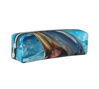 YWSOTRE Precioso delfín Impreso., Estuche para lápices Estuche para lápices Estuche para lápices de Cuero portátil con Estuche para cosméticos con Cremallera