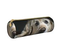 YWSOTRE Precioso Perro Labrador, Estuche para lápices Estuche cilíndrico para lápices Estuche para lápices de Cuero portátil Estuche para cosméticos
