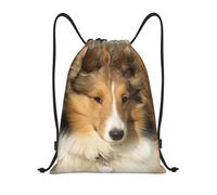 YWSOTRE Precioso perro sheltie, Mochila con cordón, unisex, para deporte, gimnasio, informal, para el día a día, talla M