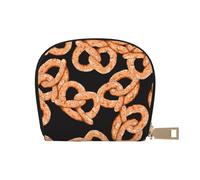 YWSOTRE Pretzel Fresco, Funda de Cuero de PU para Tarjetas, Tarjetero Elegante, Tarjetero Tipo Billetera