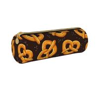 YWSOTRE Pretzels de Dibujos Animados, Estuche para lápices Estuche cilíndrico para lápices Estuche para lápices de Cuero portátil Estuche para cosméticos