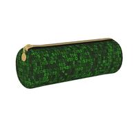 YWSOTRE Programador Código De Computadora Decimal Verde, Estuche para lápices Estuche cilíndrico para lápices Estuche para lápices de Cuero portátil Estuche para cosméticos