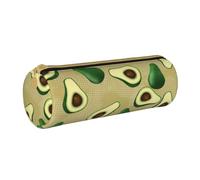 YWSOTRE Punto Aguacate Marrón, Estuche para lápices Estuche cilíndrico para lápices Estuche para lápices de Cuero portátil Estuche para cosméticos