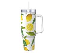 YWSOTRE Ramas de limonero exóticas estampadas, deliciosas y deliciosas,Botella de agua de acero inoxidable con asa para bebidas frías y calientes de 40 oz.