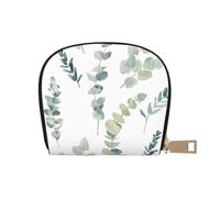 YWSOTRE Ramita Verde Natural Blanca Impresa, Funda de Cuero de PU para Tarjetas, Tarjetero Elegante, Tarjetero Tipo Billetera