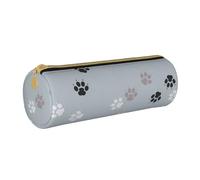 YWSOTRE Rastros de Huellas de Patas Cate, Estuche para lápices Estuche cilíndrico para lápices Estuche para lápices de Cuero portátil Estuche para cosméticos