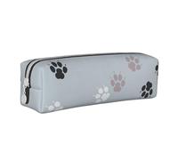 YWSOTRE Rastros de Huellas de Patas Cate, Estuche para lápices Estuche para lápices Estuche para lápices de Cuero portátil con Estuche para cosméticos con Cremallera