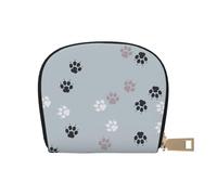 YWSOTRE Rastros de Huellas de Patas Cate, Funda de Cuero de PU para Tarjetas, Tarjetero Elegante, Tarjetero Tipo Billetera