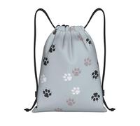 YWSOTRE Rastros de huellas de patas Cate, Mochila con cordón, unisex, para deporte, gimnasio, informal, para el día a día, talla M