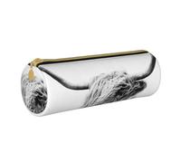 YWSOTRE Retrato de una Vaca de Las Tierras Altas, Estuche para lápices Estuche cilíndrico para lápices Estuche para lápices de Cuero portátil Estuche para cosméticos