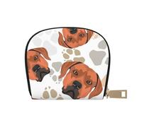 YWSOTRE Ridgeback de Rodesia con Amor, Funda de Cuero de PU para Tarjetas, Tarjetero Elegante, Tarjetero Tipo Billetera