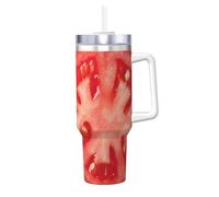 YWSOTRE Rodaja de tomate,Botella de agua de acero inoxidable con asa para bebidas frías y calientes de 40 oz.