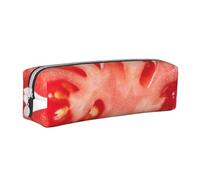 YWSOTRE rodaja de Tomate, Estuche para lápices Estuche para lápices Estuche para lápices de Cuero portátil con Estuche para cosméticos con Cremallera