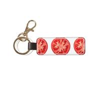 YWSOTRE Rodaja de tomate,Llavero de cuero de PU, llavero, llavero, anillo, organizador, 1 pieza