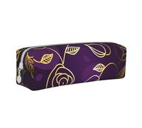 YWSOTRE Rosa Dorada-Púrpura, Estuche para lápices Estuche para lápices Estuche para lápices de Cuero portátil con Estuche para cosméticos con Cremallera