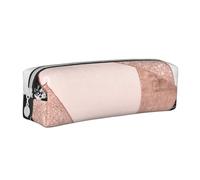 YWSOTRE Rosa Oro Brillo Negro Blanco Mármol Geométrico, Estuche para lápices Estuche para lápices Estuche para lápices de Cuero portátil con Estuche para cosméticos con Cremallera