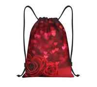 YWSOTRE Rosa roja impresa., Mochila con cordón, unisex, para deporte, gimnasio, informal, para el día a día, talla M